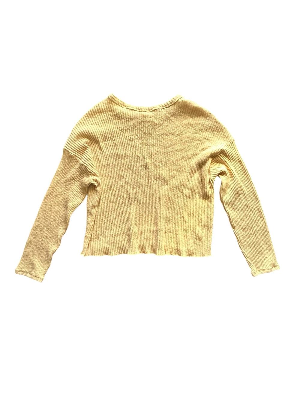 Billabong Women Daze Time Cropped Ribbed Knit Sweater Butter Yellow Size Medium